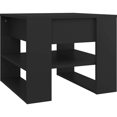 Maison Exclusive - Table basse noir 55,5x55x45 cm bois d'ingénierie (1/5)