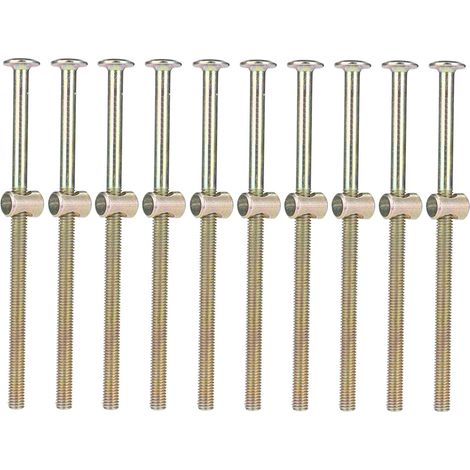 10 Pièces Boulons M6 Acier Carbone 120mm avec Écrous Barillet 6mm pour Meubles (1/5)