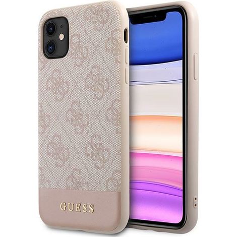 Custodia per iPhone 11 Guess 4G Stripe Collection Rosa (1/5)