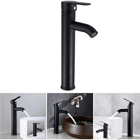 Black Bathroom Tap Cold and Hot Water Suitable for Internal Diameter 32 mm to 42 mm (1/3)