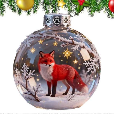 Ornement vache Highland amusant 2025, Boules de Noël transparentes, Décoration à suspendre pour sapin de Noël, 2026 Faune Wo (1/3)