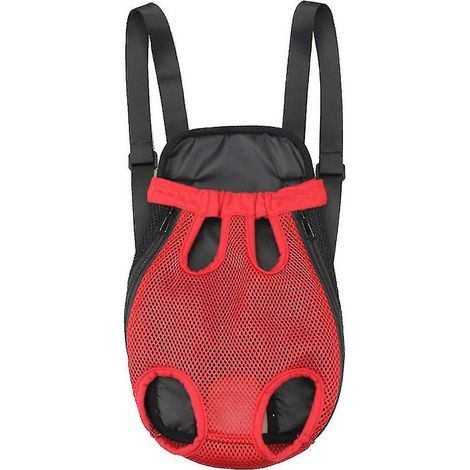 Haustier-Tragerucksack, vorne verstellbar, für Katzen und Hunde, mit Öffnungen für Pfoten und Schwanz am Bauch – Größe L – Rot (1/4)