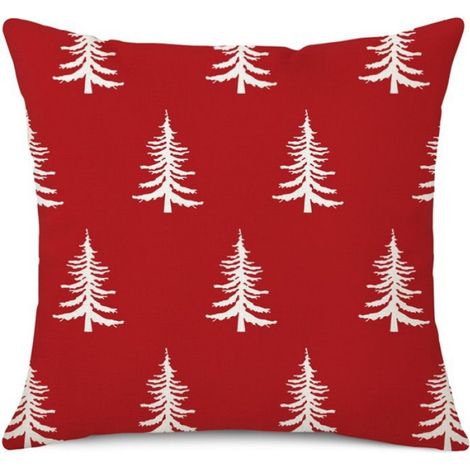 Housse De Coussin - 45x45 Cm - Imprimé Sapin Noël - Pour Canapé Terrasse Intérieur - Lot De 4 (1/5)