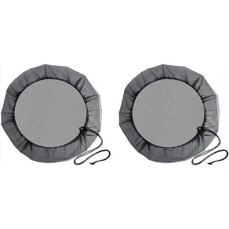 (Diamètre 100 cm) Filet de Baril de Pluie, 2 Pièces Filet de Protection avec Cordon de Serrage, Couverture Anti-Moustique & Animaux pour Récupérateur deau de Pluie (1/4)