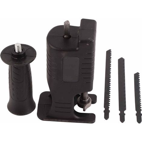 Adapter für elektrische Bohrmaschine zu Säbelsäge + 3 Sägeblätter (1/5)