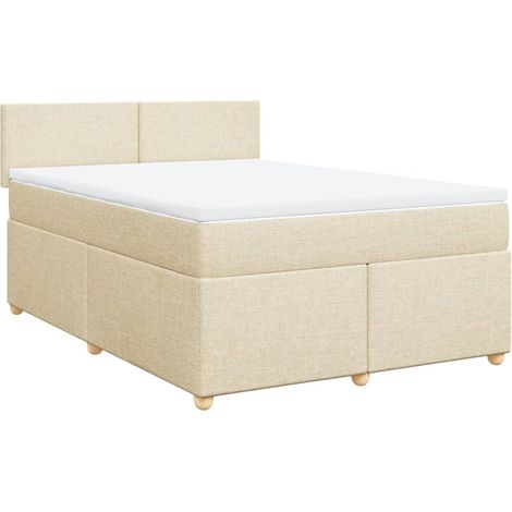 Maison Exclusive - Boxspringbett mit Matratze Creme 140x200 cm St