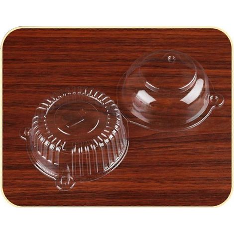 100 boîtes individuelles transparentes en plastique pour cupcakes, contenants à muffins. (1/3)