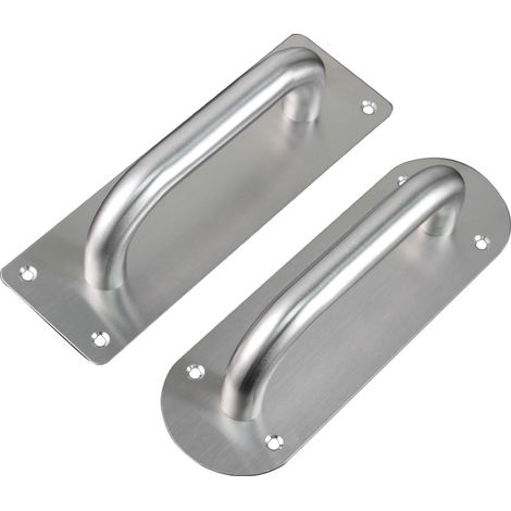 Robustes Türgriff-Set aus Edelstahl für Tore, Garage, Schuppen, Möbel, großer rustikaler Stil, 2-teilig, 200 x 65 mm (quadratisch) (1/5)