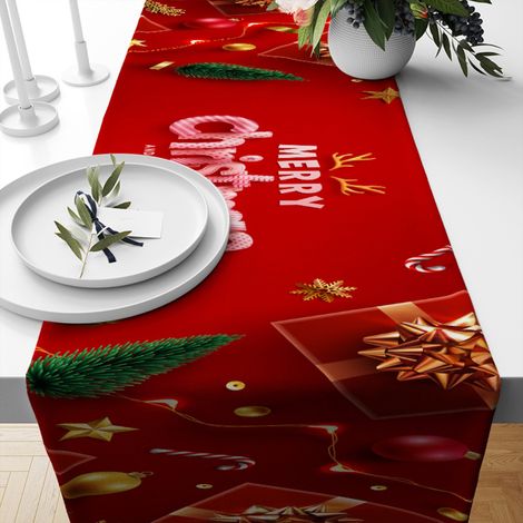 1 Nappe en lin, lavable en machine, résistant, pour intérieur et extérieur, fêtes de Noël (1/5)