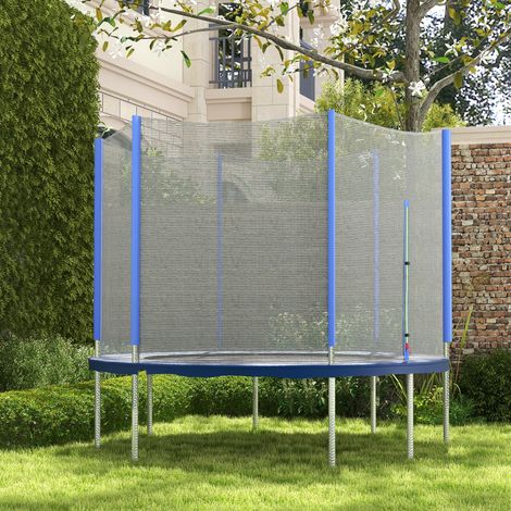 Filet de remplacement pour trampoline. filet de sécurité avec 1 porte zipée pour trampoline Ø 244 cm et 6 poteaux