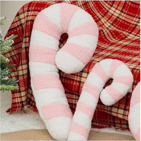 1 Oreiller peluche canne à sucre 53cm décoration Noël 3D confort salon chambre cadeau (1/5)