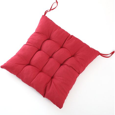 Coussin de chaise carré Coussin en coton pour la maison Coussin de loisir pour personnes âgées - Rouge, 40405cm, 2pcs (1/5)