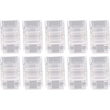 Connecteurs de bande lumineuse LED, 10 pièces, 2 broches 8mm vers COB sans soudure (1/5)