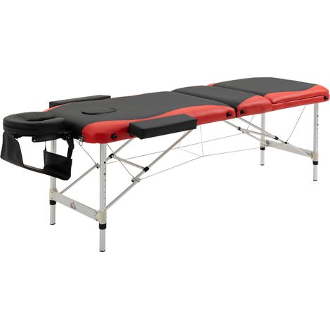 Table de massage pliante réglable en hauteur 215 x 60 x 61-84 cm en aluminium et mousse, avec appui-tête amovible (1/5)