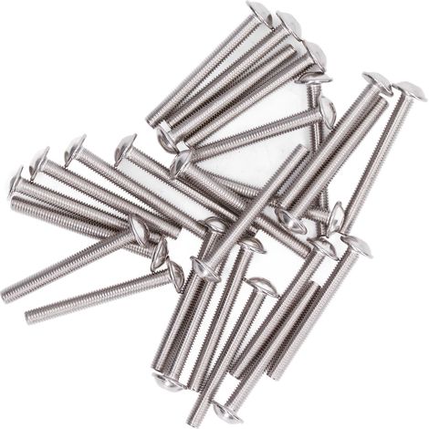 Lot de 50 vis à tête cylindrique bombée M5x45mm, inox A2-70, boutons à six pans creux, boulons à tête fraisée, kit de fixation résistant à la corrosion. (1/5)