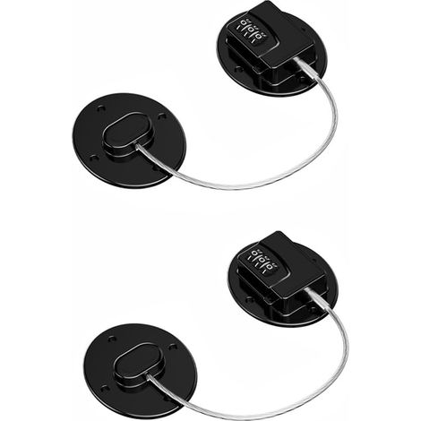 2er-Pack Kühlschrankschlösser – Selbstklebende, robuste Zahlenschlösser für Kühlschränke, kindersichere Schrankschlösser (Schwarz) (1/5)