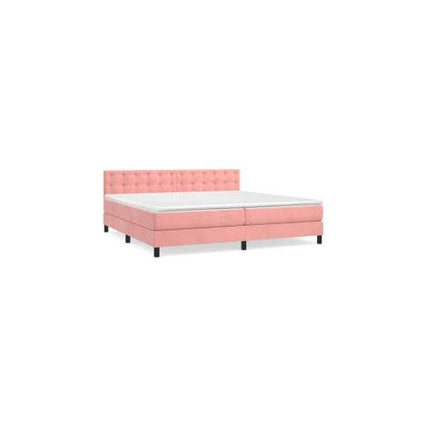 Sommier à lattes de lit avec matelas Rose 200x200 Velours (1/5)