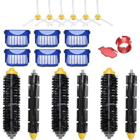 Kit de brosse Roomba série 600 - Un ensemble de 17 accessoires (brosses latérales, filtres, brosses de nettoyage, etc.) pour aspirateurs robots. (1/5)