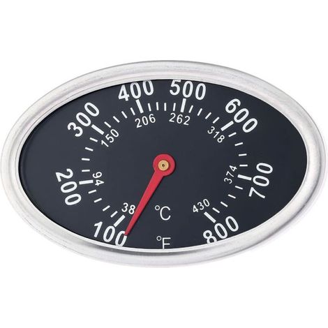 Grillthermometer Ersatz, 3 Zoll BBQ Gauge Edelstahl Hitzeanzeige, Ovale Grilltemperatur