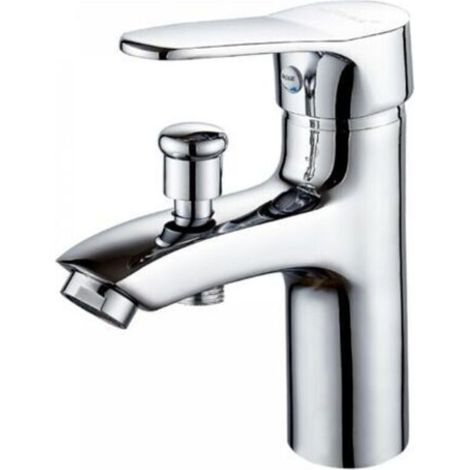 Mitigeur de baignoire monotrou à double usage – Alliage métallique avec limiteur de température – Clapet anti-retour intégré – Pour salle de bain (1/4)