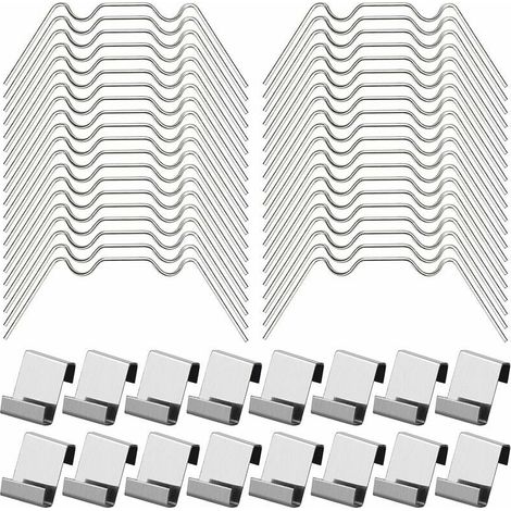 100Pcs Clips de Vitrage pour Serre Inclure 50Type W Serre Pinces en Acier Inoxydable et 50 Clips de Type Z pour Vitre de Serre