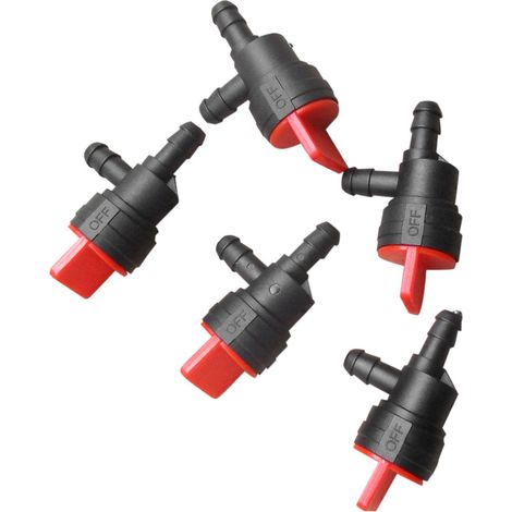 Set di 5 valvole di intercettazione carburante a 90° da 1/4" – per ATV, go-kart, tosaerba, bicicletta