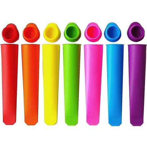 Ensemble de 7 moules à glace en silicone, moules à glace, 7 couleurs vives (1/5)