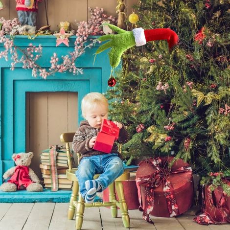 Décorations de sapin de Noël : Bras du Grinch, adorable bras de lutin du Grinch (1/5)