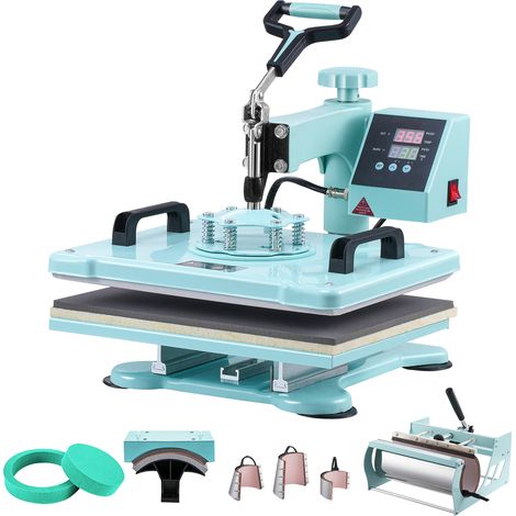 Mophorn Máquina de prensado por calor, 12 x 15 pulgadas, 8 en 1, con prensa de vaso de 6 a 30 oz,prensado de camisetas con giro de 360°,control digital preciso, para camisetas, tazas, sombreros y plat