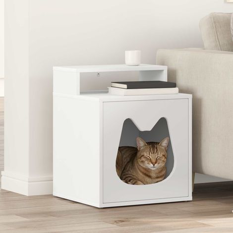 Cat House White 42.5 x 40 x 53.5 cm Engineered Wood vidaXL (1/5)