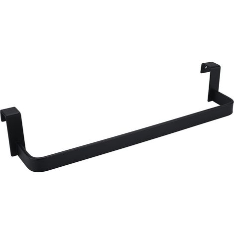Kibath Toallero sin taladros de 29 cm acabado negro mate fabricado en acero inoxidable (1/5)