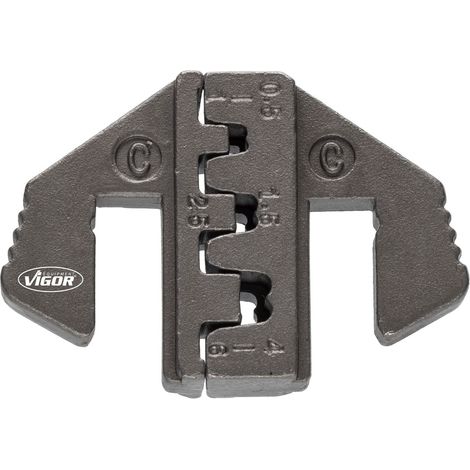 VIGOR Crimp-Einsatz C: für offene, unisolierte Kabelschuhe von 0,5 - 6,0 mm² (Breite bis 6,3 mm) (1/2)