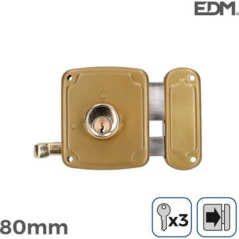 Serratura edm 80mm acciaio mano destra 3 chiavi