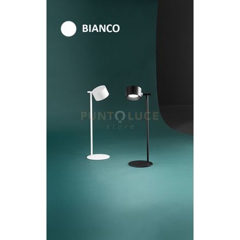 Kosmo Lampada da tavolo LED 3W 180LM 3000K in metallo colore bianco dimmerabile e ricaricabile IP20
