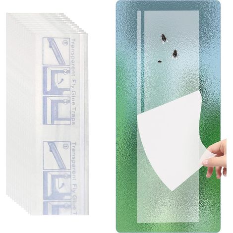 30 Pcs Pièges à Insectes pour Interieur et Fenêtres, Anti Mouche Pièges Engluées Autocollants Transparents pour Moustiques, Attrape Insecte Exterieur pour Plante, Fleur (1/5)