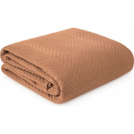 Colcha LEN/3 de 170x210 cm con estampado de ladrillo en espiga. (1/5)