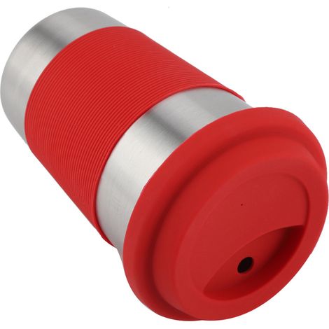 Gourde isotherme 500 ml en acier inoxydable rouge avec couvercle en silicone et couvercle isolant bouteille d'eau réutilisable (1/5)