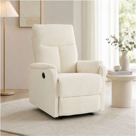 Alba Poltrona Relax Elettrica Beige 75x89x101 cm con Reclinazione (1/5)
