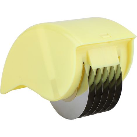 Couteau à roulette en inox anti-rouille pour hacher légumes, ustensile de cuisine jaune