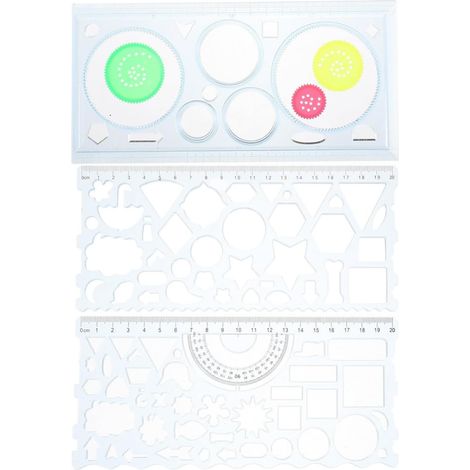 Gabarit de dessin en plastique 3 pièces, ensemble créatif (1/5)