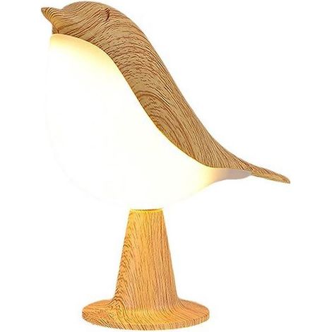 Kabellose Schreibtischlampe, niedliches Vogellicht mit 3 Farbtemperaturen und Berührungssensor, wiederaufladbare Nachttischlampe für Schlafzimmerdekoration
