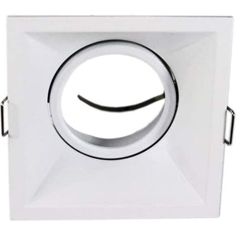 Porta faretto da incasso quadrato per cartongesso orientabile supporto per faretti gu10 portafaretto foro 82 mm bianco (1/3)
