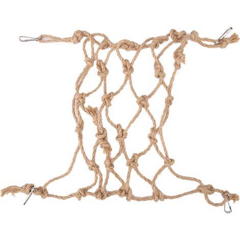 Filet d'escalade en corde de chanvre pour perroquet et oiseau, balançoire suspendue, échelle de jeu, jouet à mâcher (petit) (1/5)