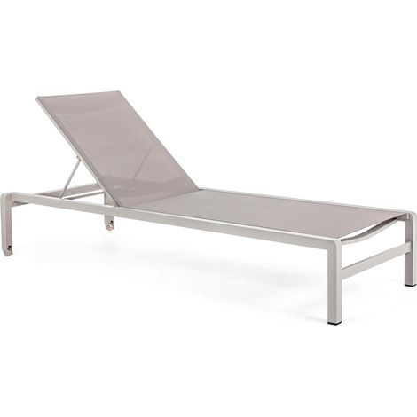 Sonnenliege "Konnor" aus lackiertem Aluminium mit Rädern, ideal für Schwimmbad und Garten -Rastin / 4-teiliger Bausatz