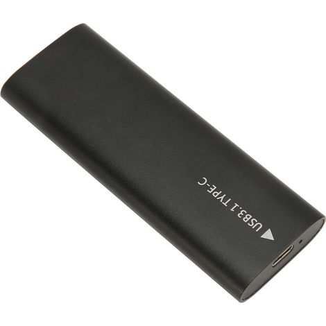 Boîtier SSD M.2 SATA USB-C 3.1 10 Gbit/s UASP, finition alliage d'aluminium, compatible avec les SSD de type C aux formats 2280, 2260, 2242 et 2230 (protocole NGFF), noir. (1/5)