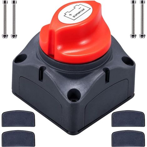 Interrupteur Principal de Batterie 1-2-Both-Off - Spurtar 275A Étanche pour Isolation de Batterie, Compatible 12V/24V/48V, Idéal pour Bateau, Moto, Yacht, Voiture, Marine et Caravane(2) (1/5)