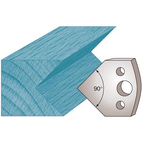 Diamwood Jeu de 2 Fers Profilés Ht. 40 x 4 mm Chanfrein 45° M127 - Acier SP - Dimensions 40 x 4 mm - Épaisseur 4 mm - Compatibilité avec porte-outils 50 mm (1/2)