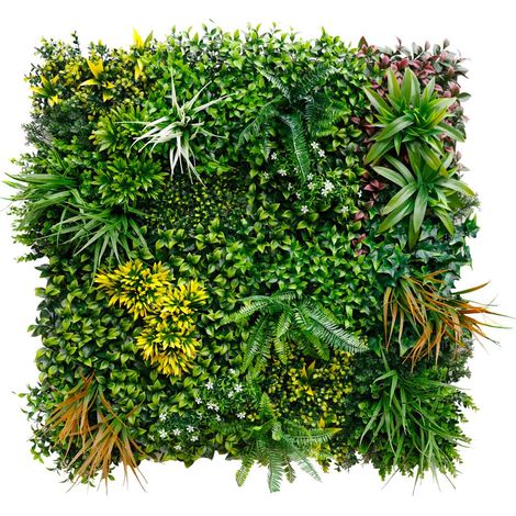 Primavera - Giardino verticale con foglie e fiori, pannello 100x100 cm
