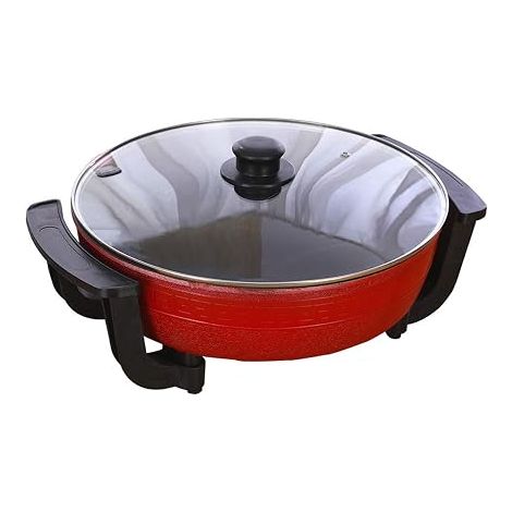 Marmite électrique 1300 W, 6 l, avec revêtement anti-adhésif, double face, avec socle chauffant, appareil de contrôle de la température, multifonction (1/5)