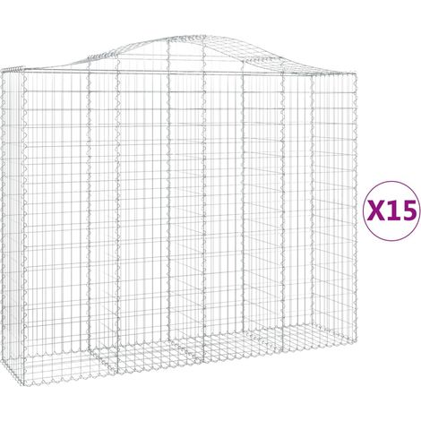 Maison Exclusive - Gabionen mit Hochbogen 15Stk. 200x50x160/180cm